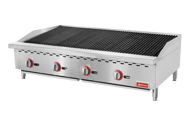 Omcan 47766 48" Four Burner Countertop Radiant Gas Charbroiler