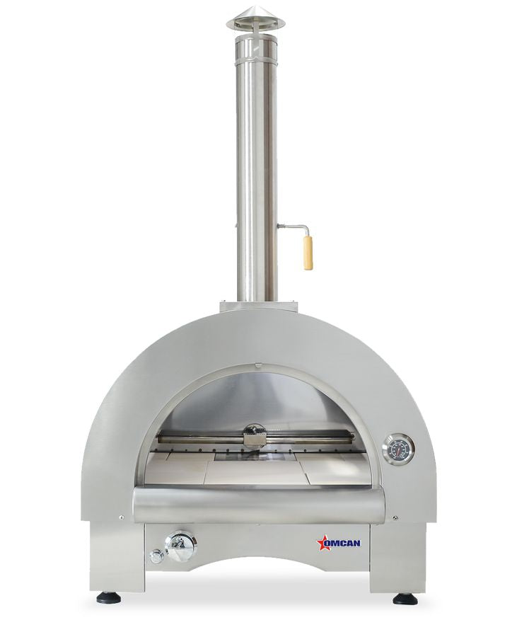 Omcan 47875 33" Stainless Steel Countertop Wood Burning And Propane Gas Pizza Oven