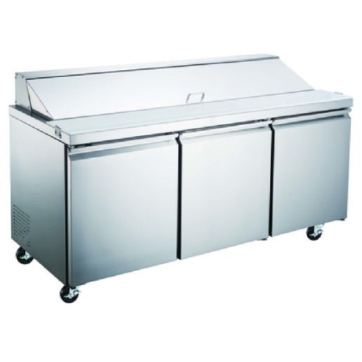 Omcan 50048 70" 3-Door Refrigerated Prep Table