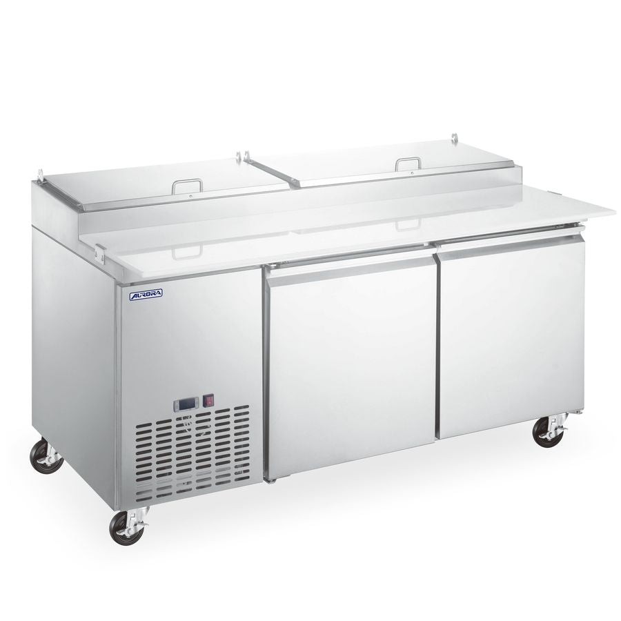 Omcan 59043 15.6 cu.ft 67" 2-Door Aurora Refrigerated Pizza Prep Table