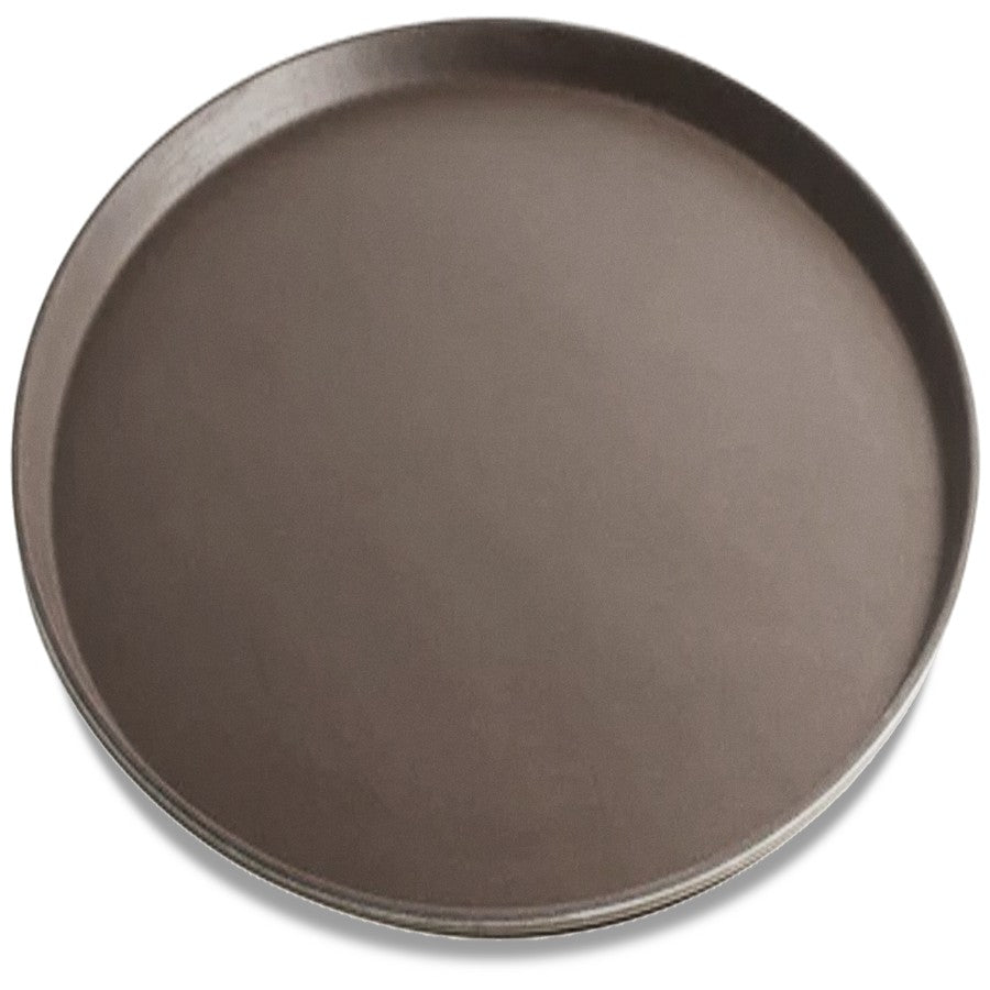 Omcan 80112 11" Brown Round Fiberglass Non-slip Service Tray