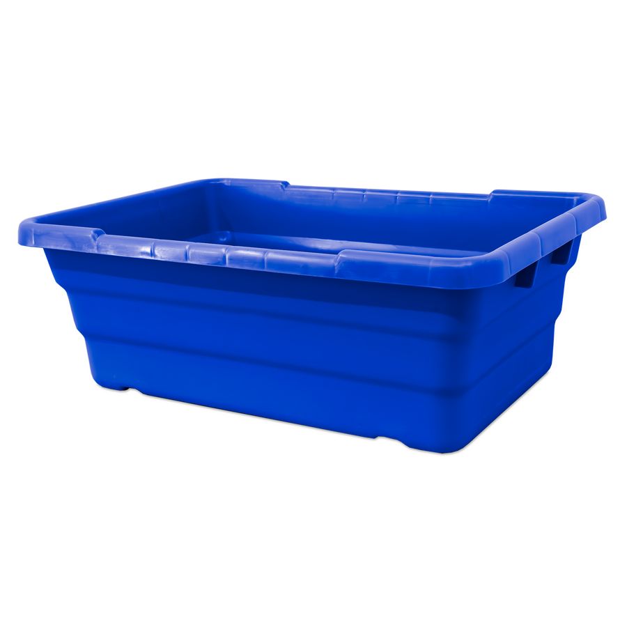 Omcan 81135 25" x 16" x 8-1/2" Blue Stackable Meat Lug / Tote Box NSF