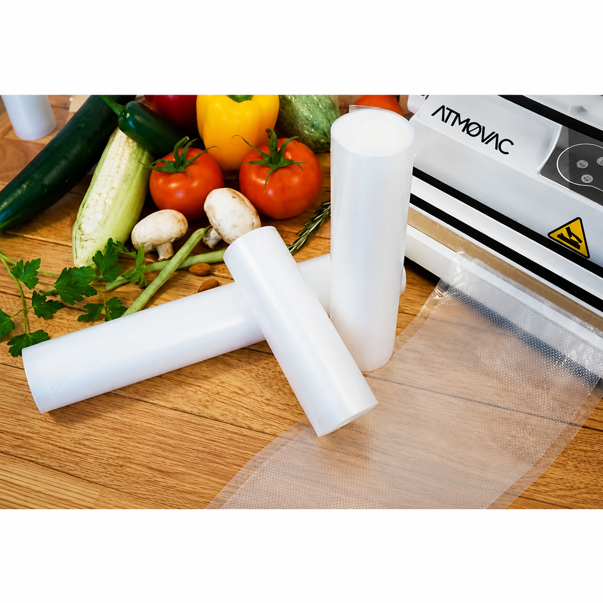 Atmovac RCB-1220 12" x 20" Channeled Vacuum Rolls for Freezing & Storage