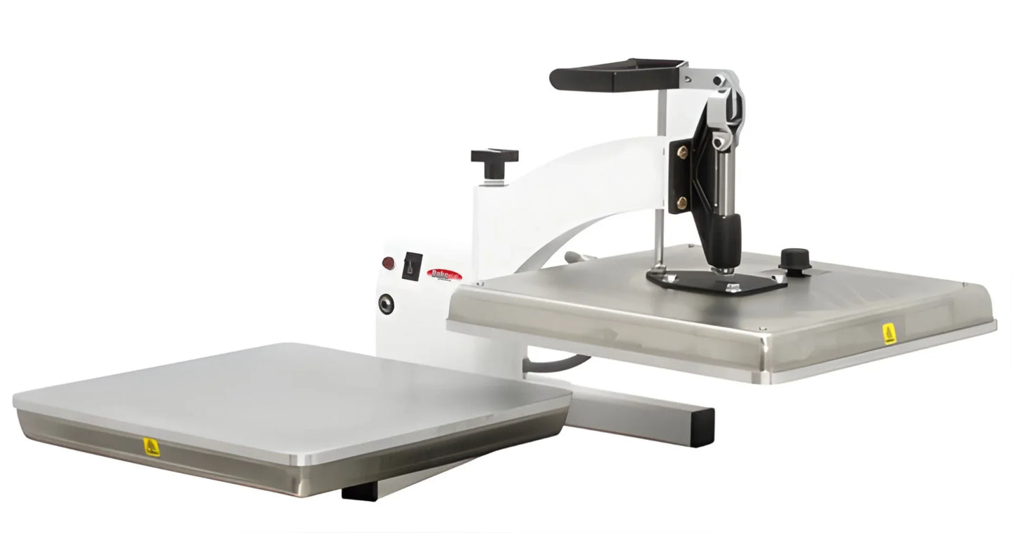 BakeMax BMTXM15 15″ x 15″ Manual Countertop White Powder Coated Swing Away Dual Heat Tortilla Press