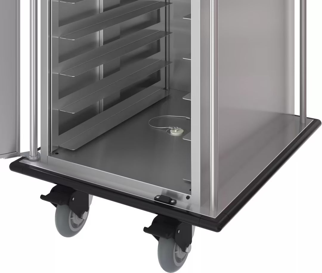 Carlisle DXPTQC24PTX2578 Totally Quiet Meal Cart-Pass-Thru - 4.75" Tray-Drain-Wrap Bumper