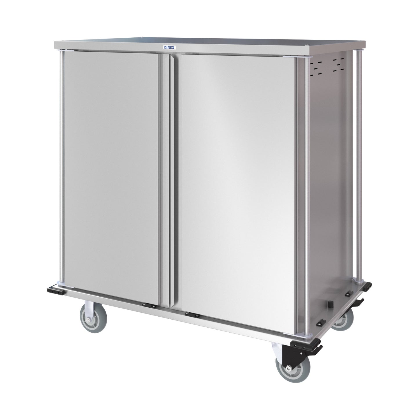 Dinex DXPTQC2T2DPT36 2 Trays Per Slide 36 Trays Double Door Stainless Steel Totally Quiet Compact Meal Delivery Cart
