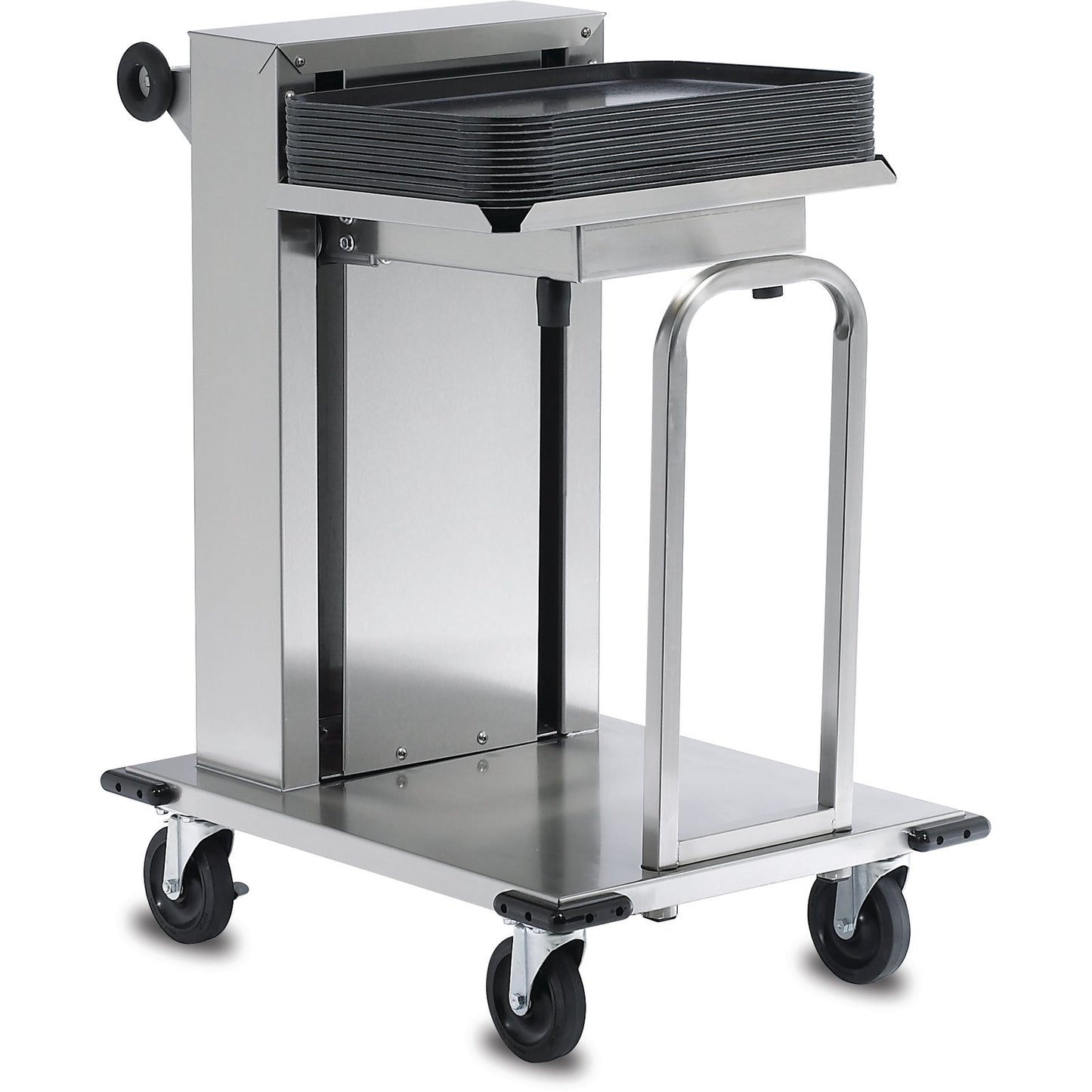 Dinex DXPIDT1C1520 100 Trays 22.75" x 29.75" x 37.75" Stainless Steel Single Stack Cantilever Tray Dispenser