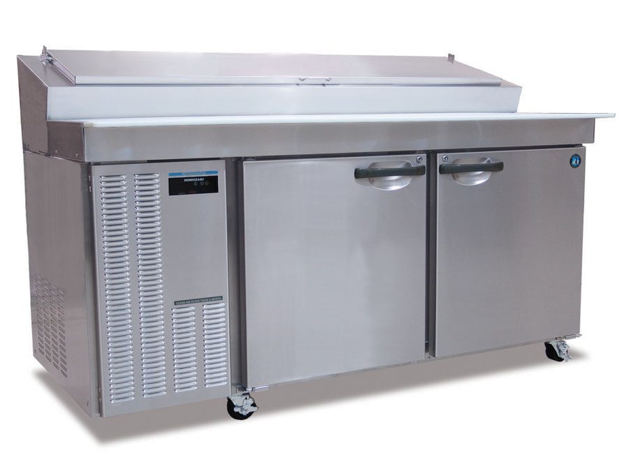 Hoshizaki HPR72A Two Section Stainless Door with Lock Raised Rail Prep Table Refrigerator