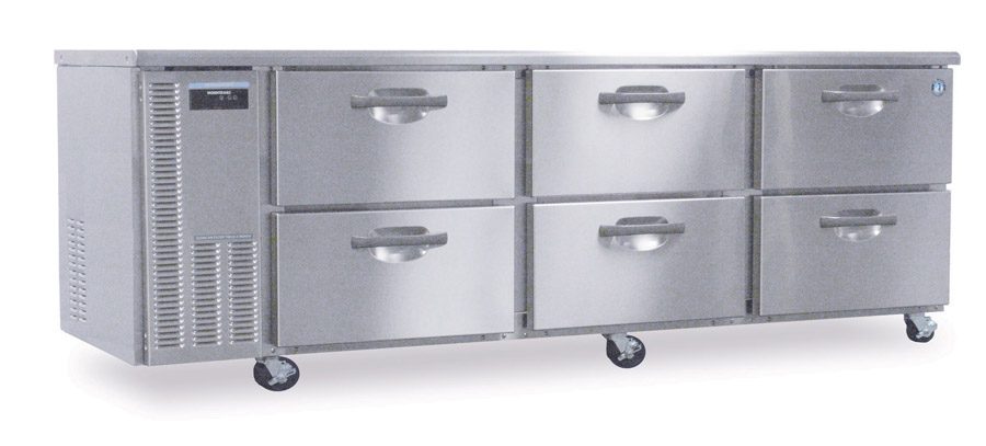 Hoshizaki HWR96A-D Three Section Stainless Drawers Worktop Refrigerator