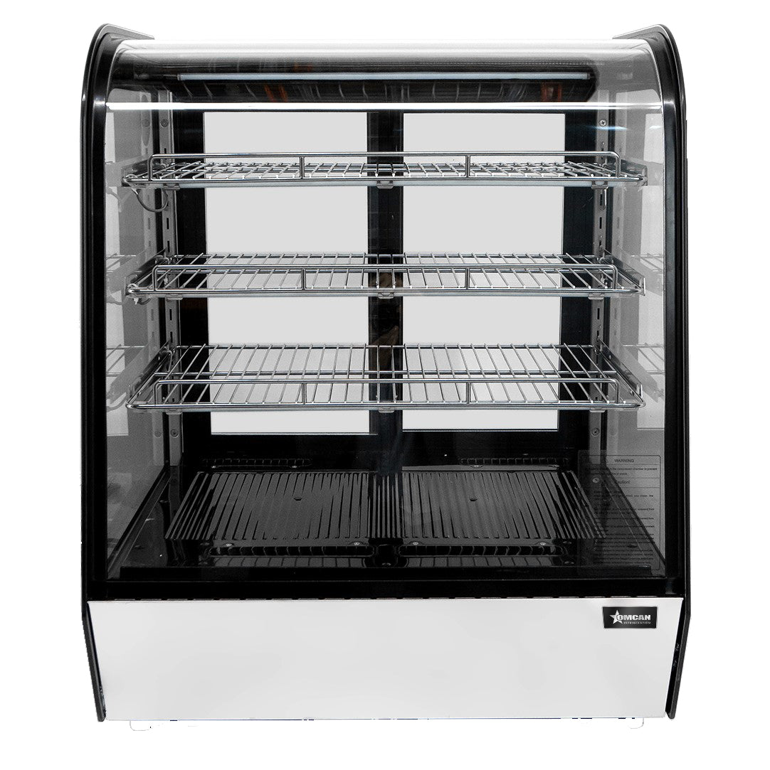 Omcan 47448 5 cu. ft. (145 Liters) 28" Curved Glass Countertop Refrigerated Display
