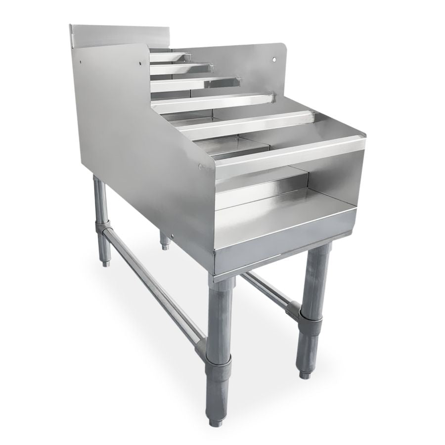 Omcan 47522 24" Stainless Steel Liquor Display Rack with 3" Backsplash
