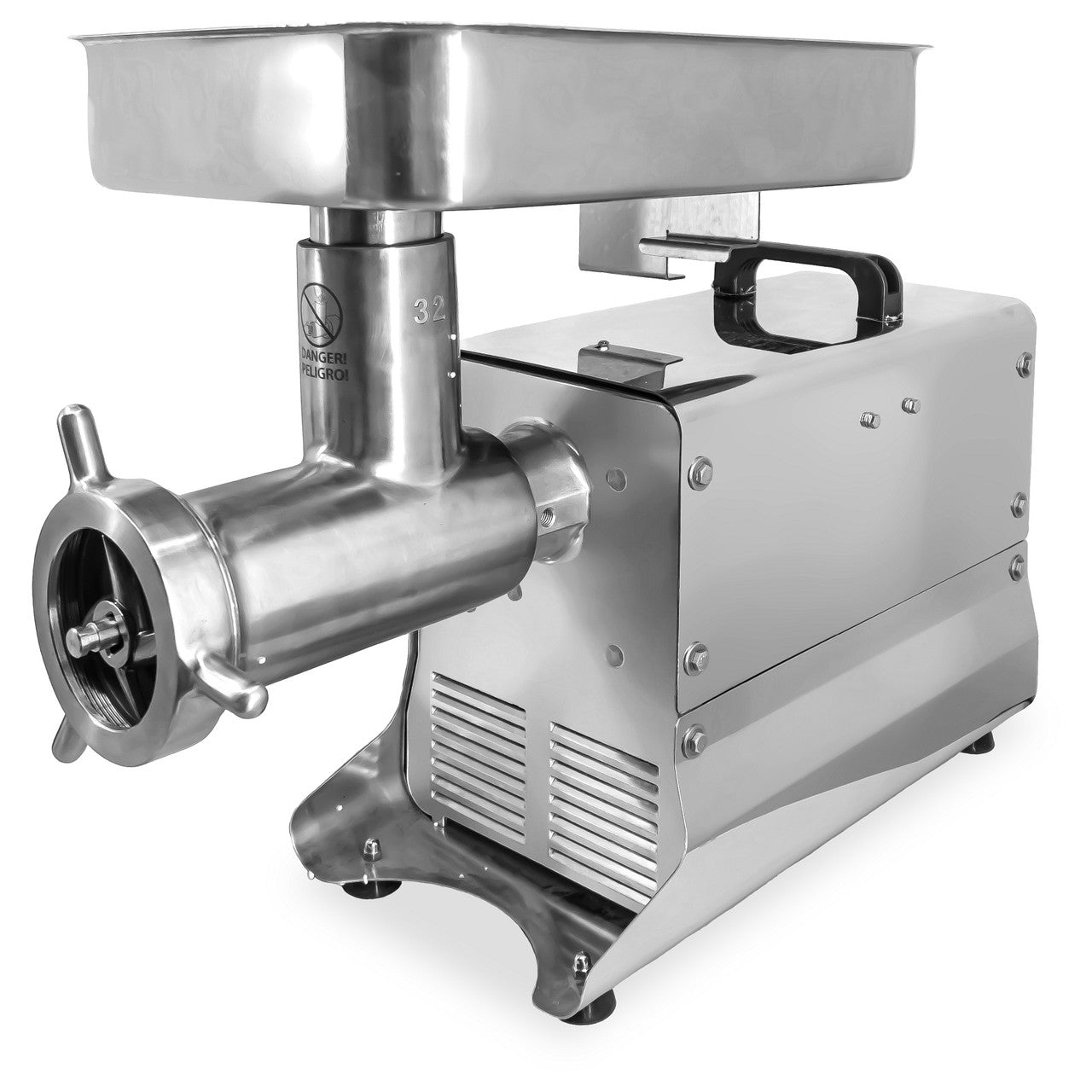Omcan 48888 #32 Stainless Steel Commercial Medium-Duty Meat Grinder with 1.5 HP