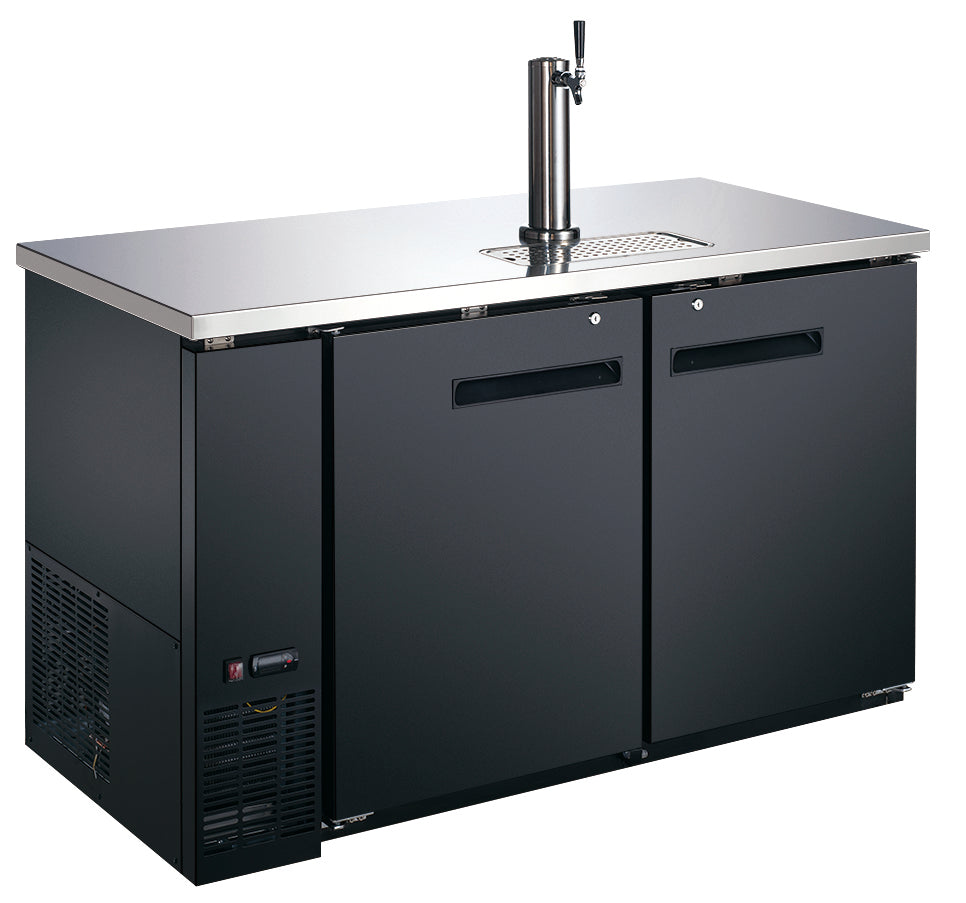 Omcan 50067 19 cu.ft. 59" 2-Door Solid Doors Kegerator / Beer Bottle Dispensers with One Tap