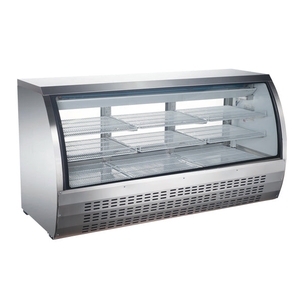 Omcan 50080 82" Floor Refrigerated Showcase with Stainless Steel Exterior