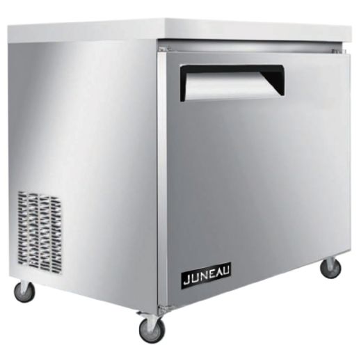 Omcan 58010 3.4cu.ft. 27" Single Door Stainless Steel Undercounter Juneau Refrigerator