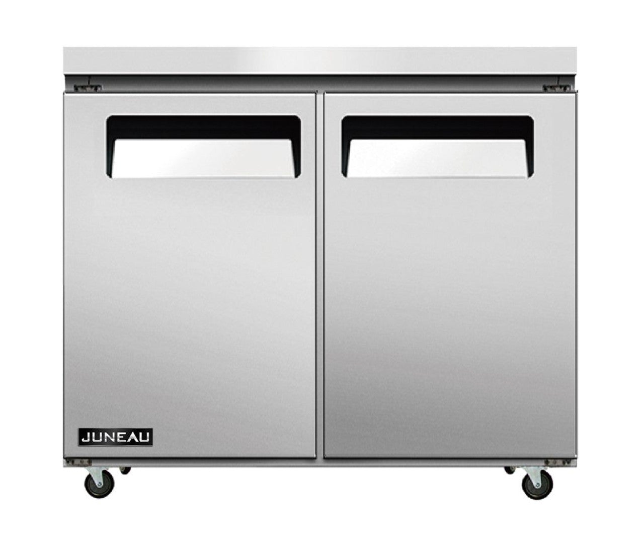 Omcan 58013 4.9 cu.ft./138 L 36" Double Door Stainless Steel Undercounter Juneau Freezer