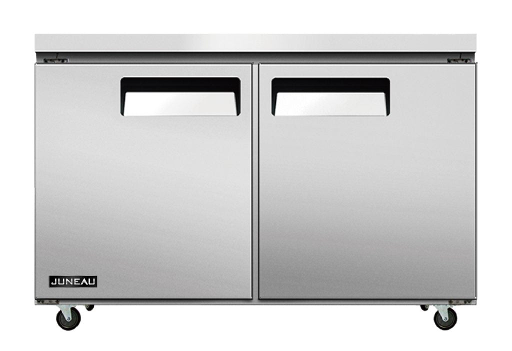 Omcan 58015 6.7 cu.ft./187 L 48" Double Door Stainless Steel Undercounter Juneau Freezer