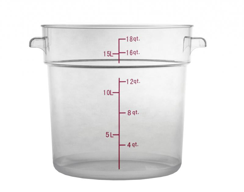 Omcan 80183 18 Qt Clear Round Polycarbonate Food Storage Container