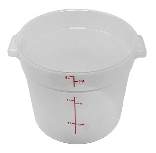 Omcan 80191 6-Qt Translucent Round Polypropylene Food Storage Container