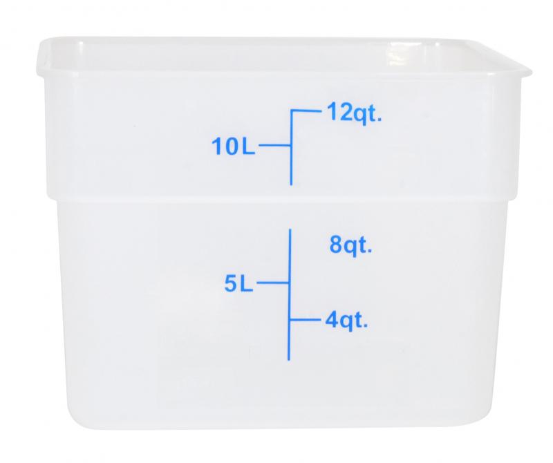 Omcan 80199 12 Qt Translucent Square Polypropylene Food Storage Container