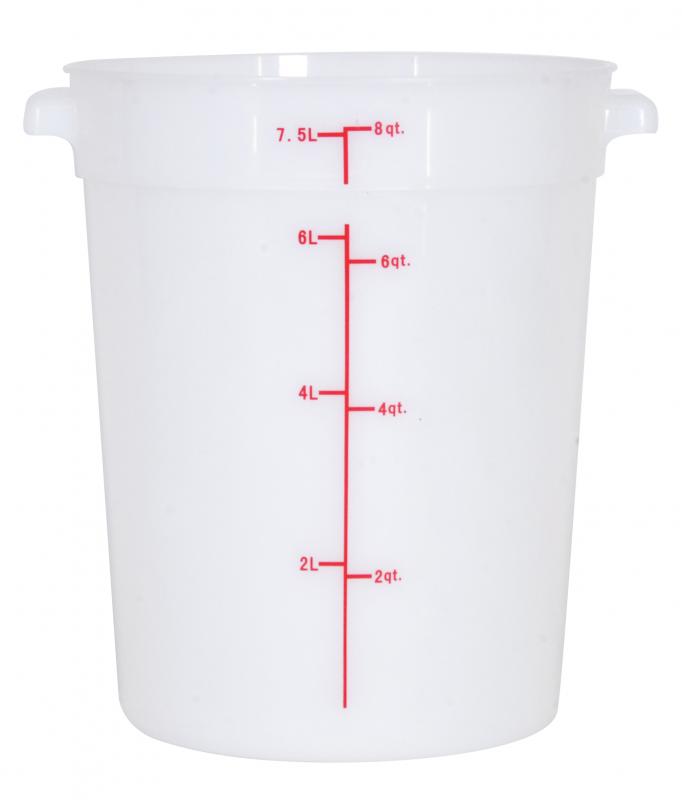 Omcan 80210 8-Qt White Round Polypropylene Food Storage Container