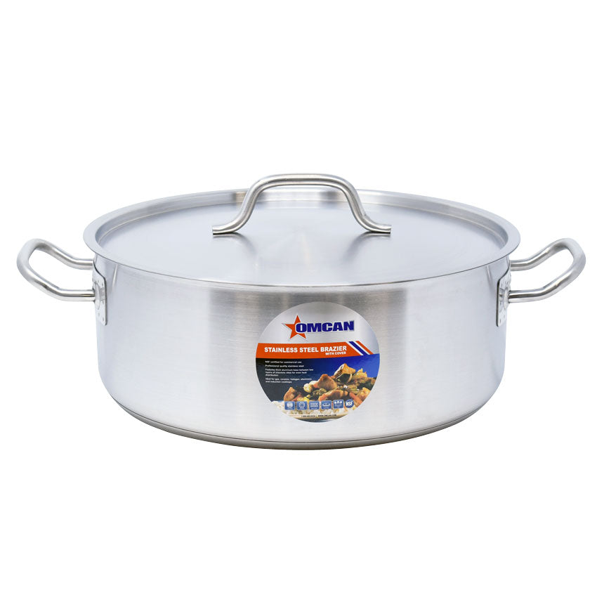 Omcan 80427 15 Qt Stainless Steel Brazier with Cover