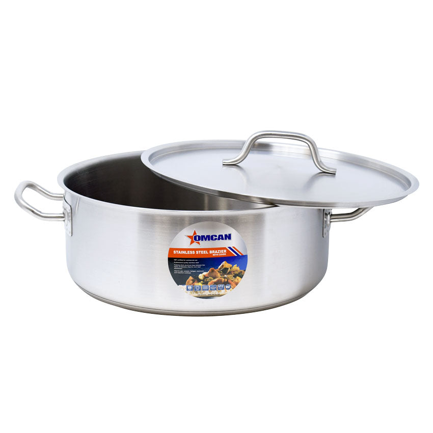 Omcan 80427 15 Qt Stainless Steel Brazier with Cover