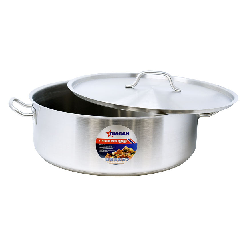 Omcan 80429 25 Qt Stainless Steel Brazier with Cover