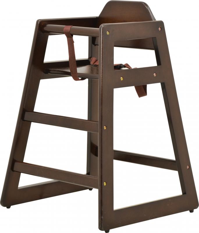 Omcan 80611 Mahogany Wooden Commercial High Chair