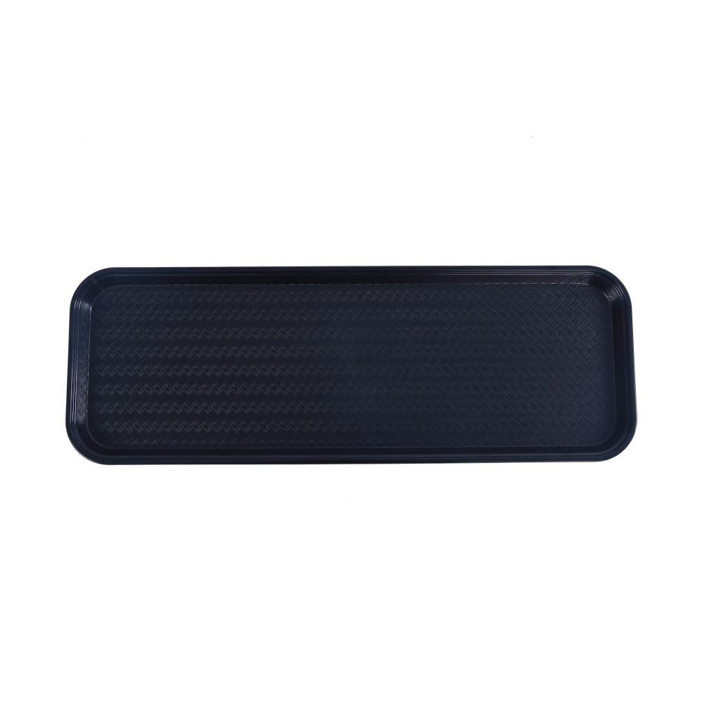 Omcan 81100 9" x 26" Black ABS Plastic Food and Produce Display / Merchandising Tray