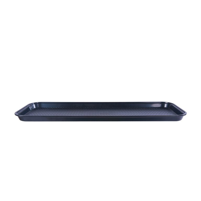Omcan 81100 9" x 26" Black ABS Plastic Food and Produce Display / Merchandising Tray