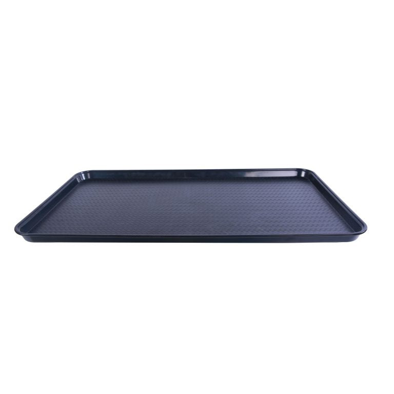 Omcan 81102 18" x 26" Black ABS Plastic Food and Produce Display / Merchandising Tray