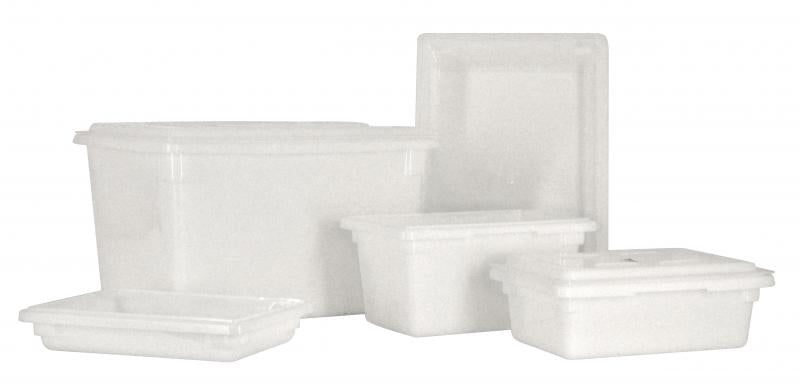 Omcan 85127 12" x 18" x 9" White Rectangular Polypropylene Food Storage Container