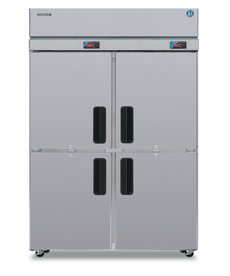 Hoshizaki RFH2-SSB-HD Dual Temperature Two Section Half Stainless Steel Doors with Lock Upright Refrigerator and Freezer