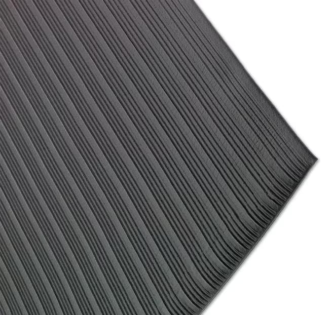 San Jamar KM4360BK 3' x 60' Black Rubber Tuf-Mats Medium Duty