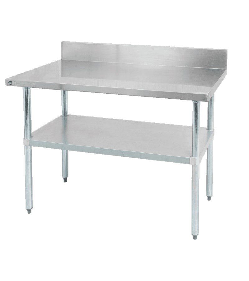 Thorinox DSST-2436-BK 24" x 36" Stainless Steel Work Table with Backsplash & Galvanized Steel Undershelf & Legs