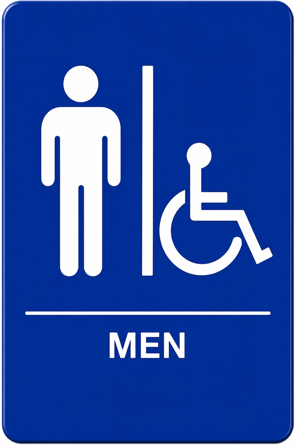 Winco SGNB-652B 6" x 9" Information Sign (Braille) - "Men/Accessible"