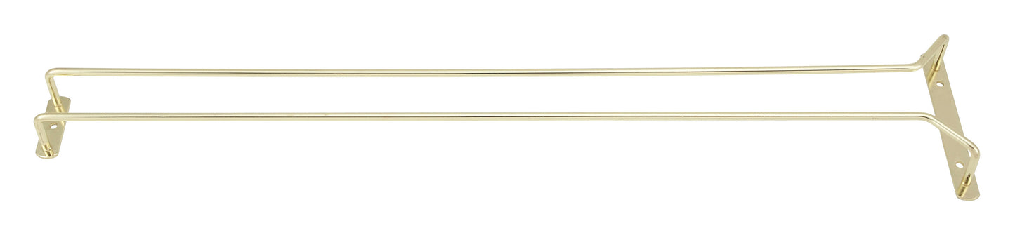 Winco GH-24 24" Brass-Plated Single Channel Wire Glass Hanger