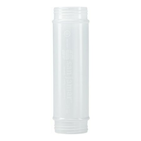 San Jamar 857320S 20 oz Natural EZ-KLEEN Sauce Bottle - Green Valve - Low Viscosity - 12 pack