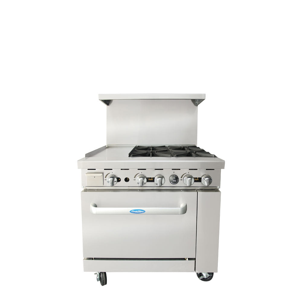 Atosa AGR-4B12GL-LP 36" Liquid Propane Gas Four Burner Gas Range with 12" Griddle