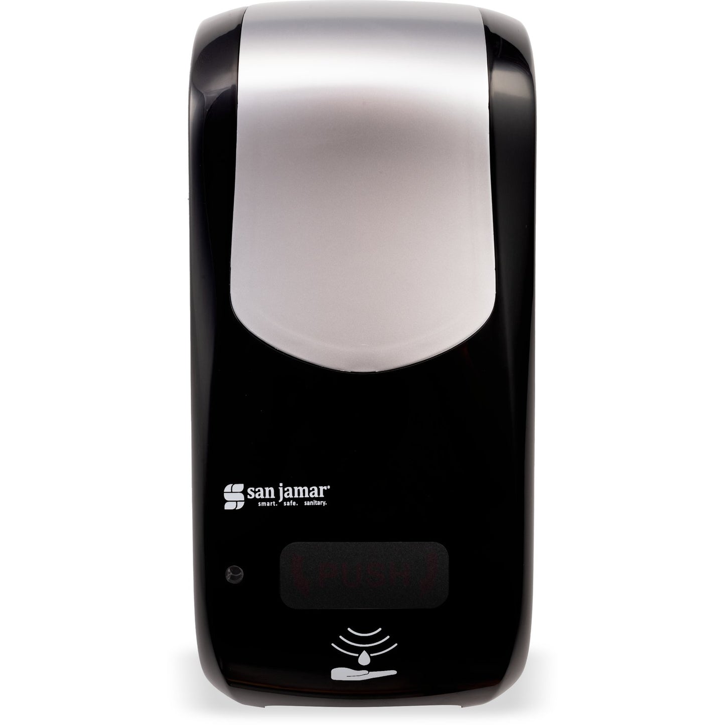 Carlisle SH970BKSS 900 mL Black-Stainless Steel Plastic Classic Rely Hybrid Electronic Soap, Liquid & Lotion