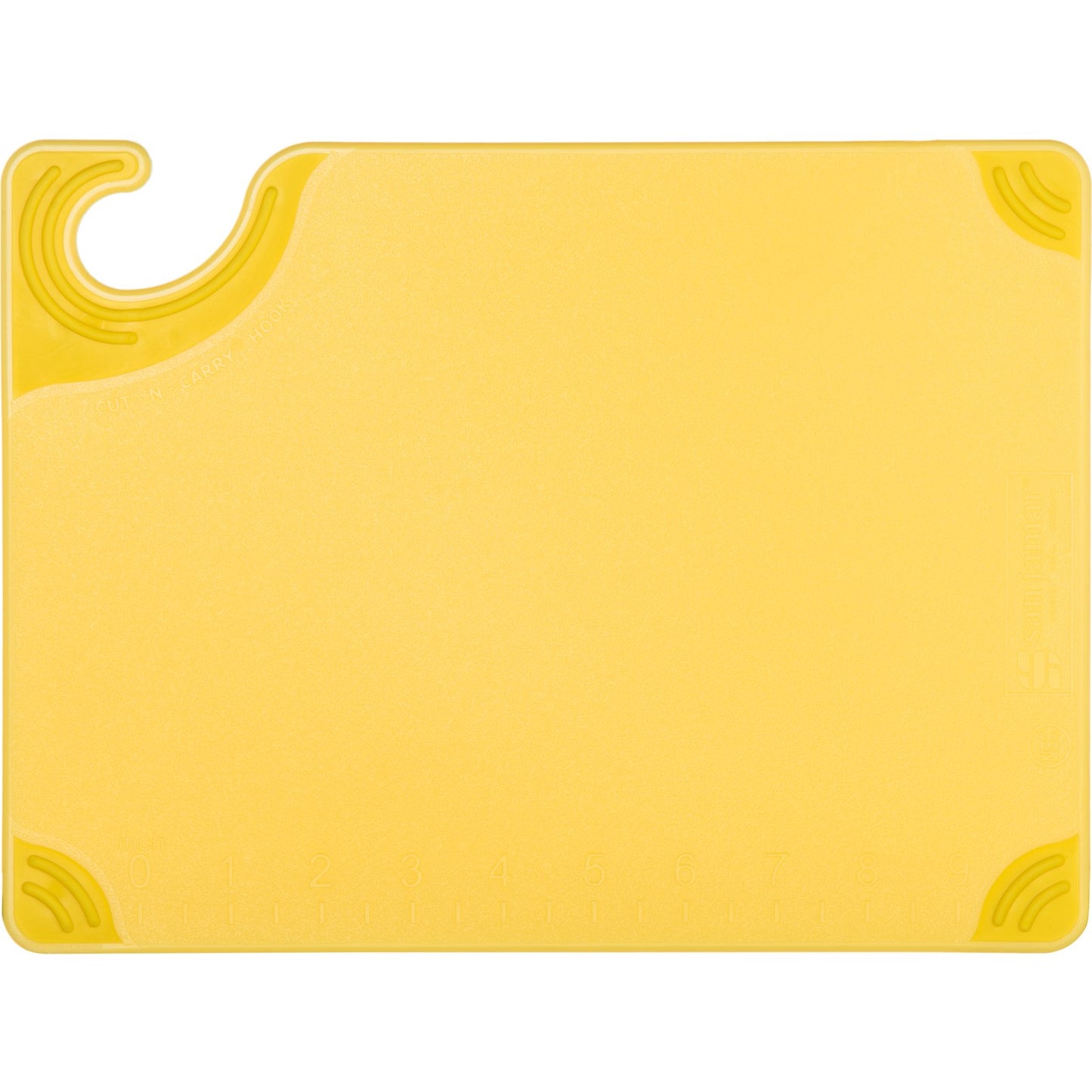 San Jamar CBG912YL 9" x 12" x 0.375" Yellow Saf-T-Grip Cutting Board