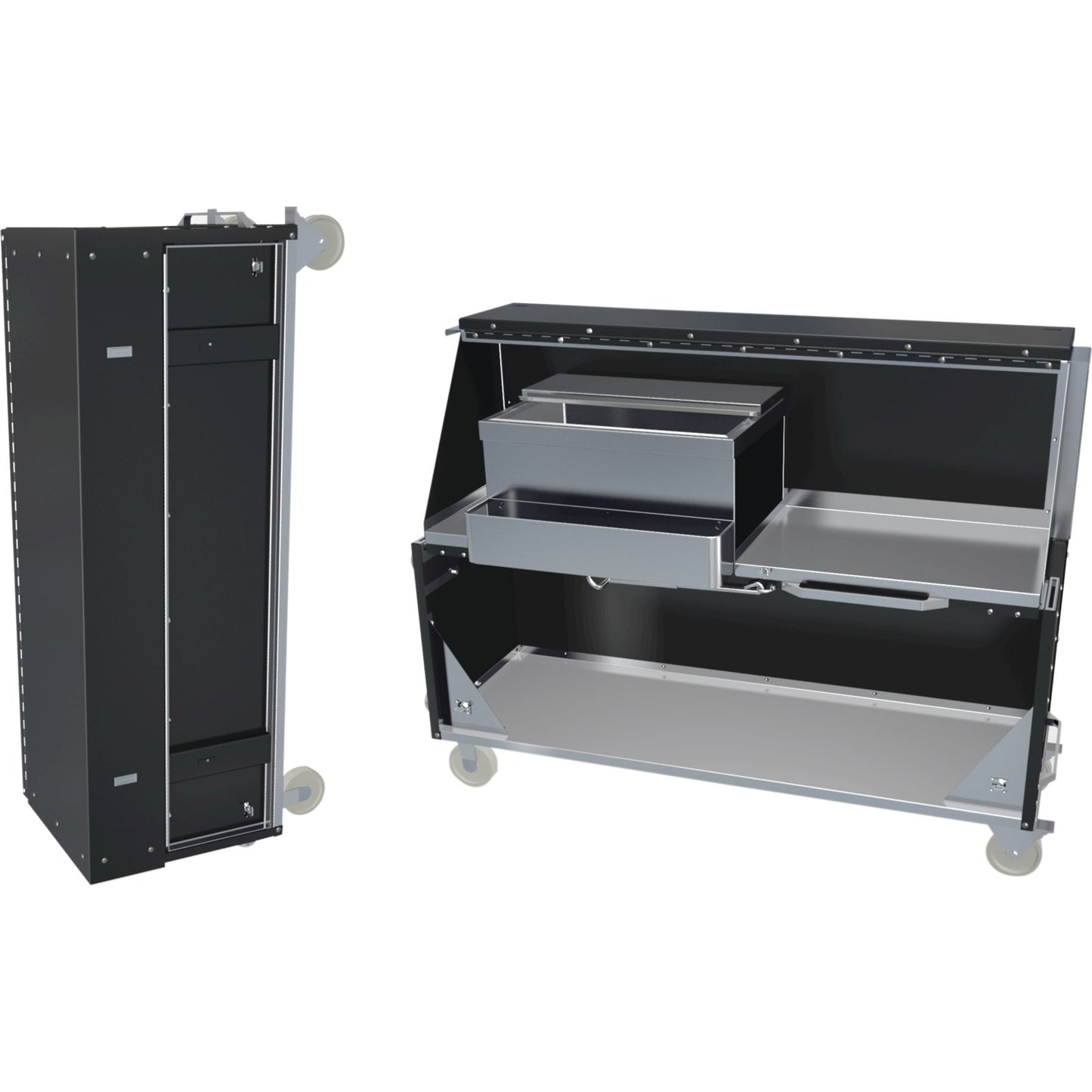 Dinex DXPPB524IBWCC 20.16" x 62.5" x 47" Carmine Cherry Stainless Steel Ice Chest Portable Bar