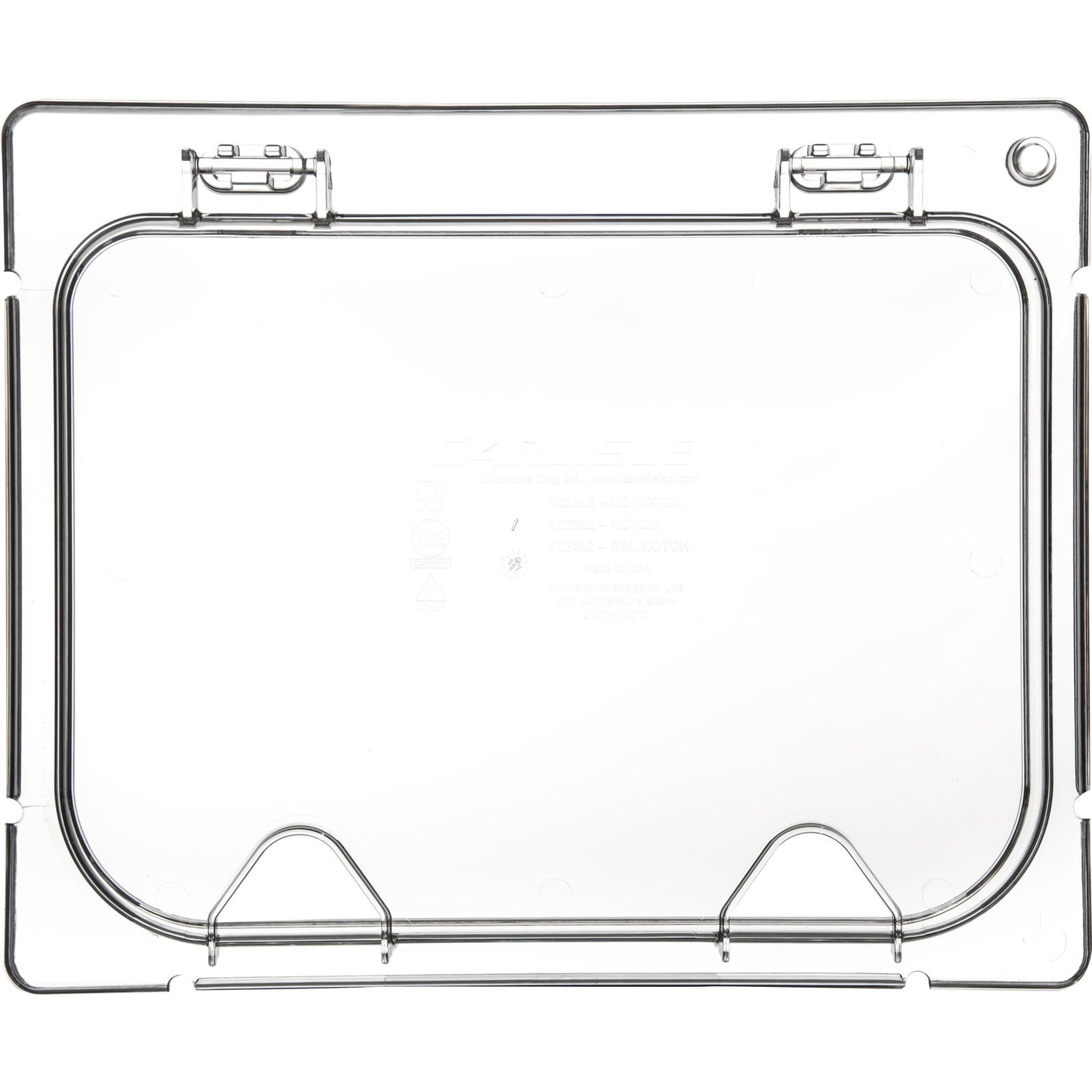 Carlisle CM10240Z07 1/2 Size Clear Coldmaster EZ Access Lid with Notches