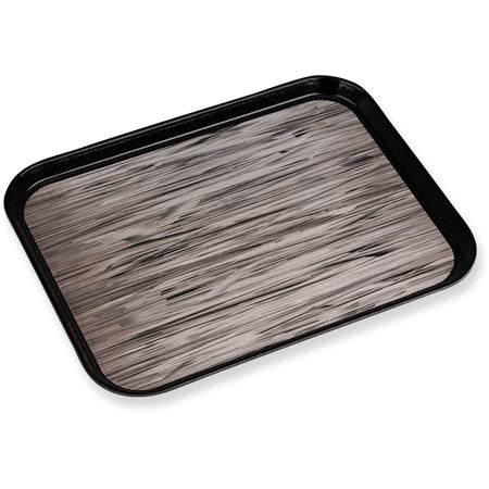 Carlisle DXSMC1418NSQ03 14" x 18" Black Fiberglass Glasteel Quarry Non-Skid Tray