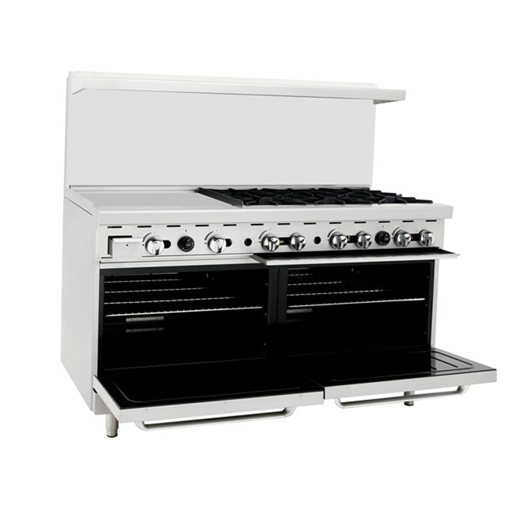 Atosa AGR-6B24GL-LP 60" Liquid Propane Gas Six Burner Gas Range with 24" Griddle