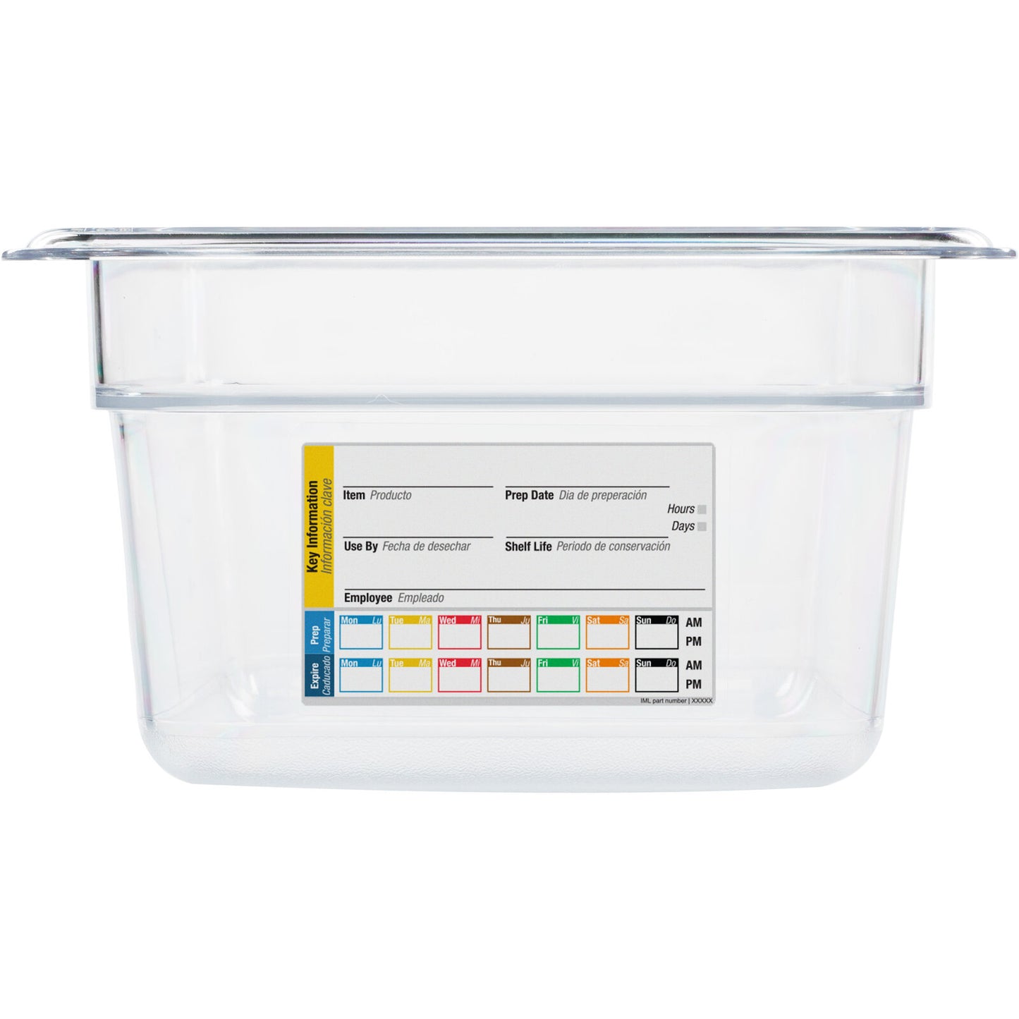 Carlisle 30661IMLUC07 1/3 Size Clear Polycarbonate StorPlus Food Pan with Integrated Label, 4" Deep