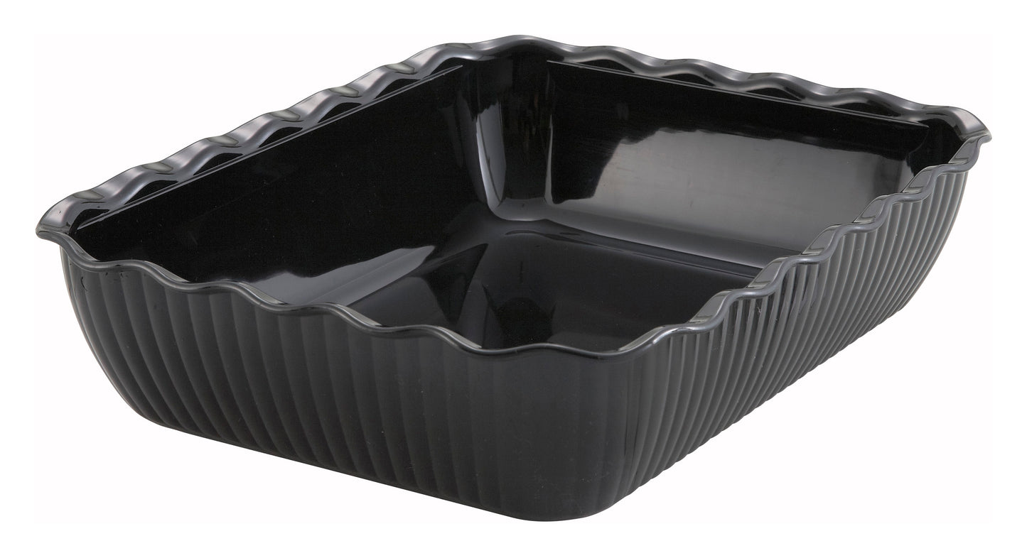 Winco CRK-13K 13" x 10" x 3" Black Deli Crock