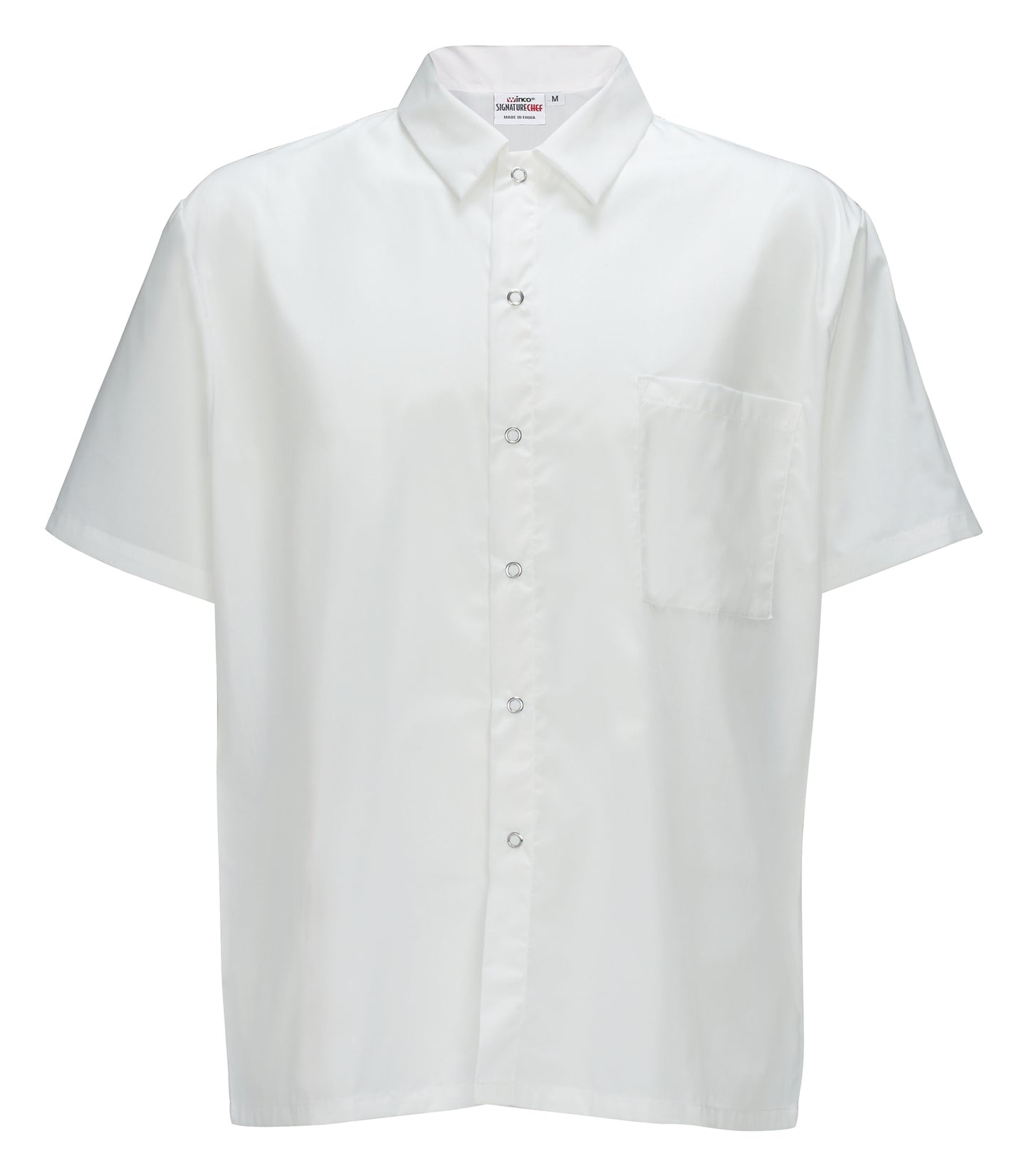 Winco UNF-1WS Small White Cook Shirt, Short Sleeves