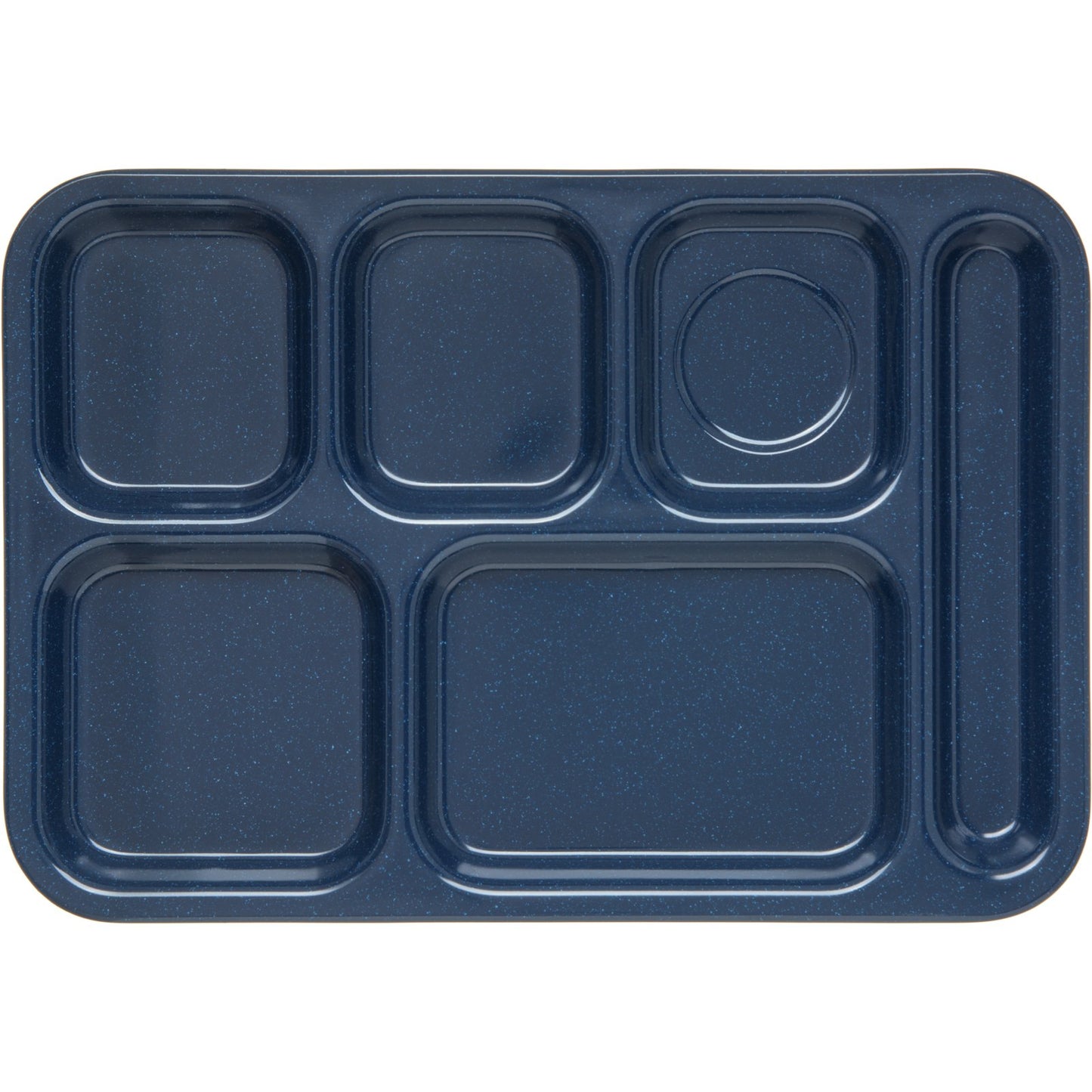 Carlisle 4398835 14.5" x 10" Café Blue 6-Compartment Melamine Right Hand Tray